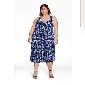 Time and Tru Women's V-Neck Peasant Dress Plus Size 3X